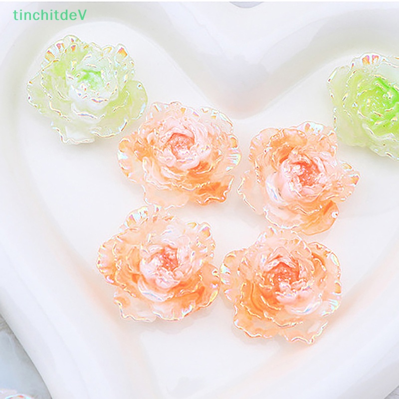 Set 5 Phụ Kiện Đá Đính Trang Trí Móng Tay Nghệ Thuật Hình Bông Hoa Bằng Nhựa Acrylic Dễ Thương