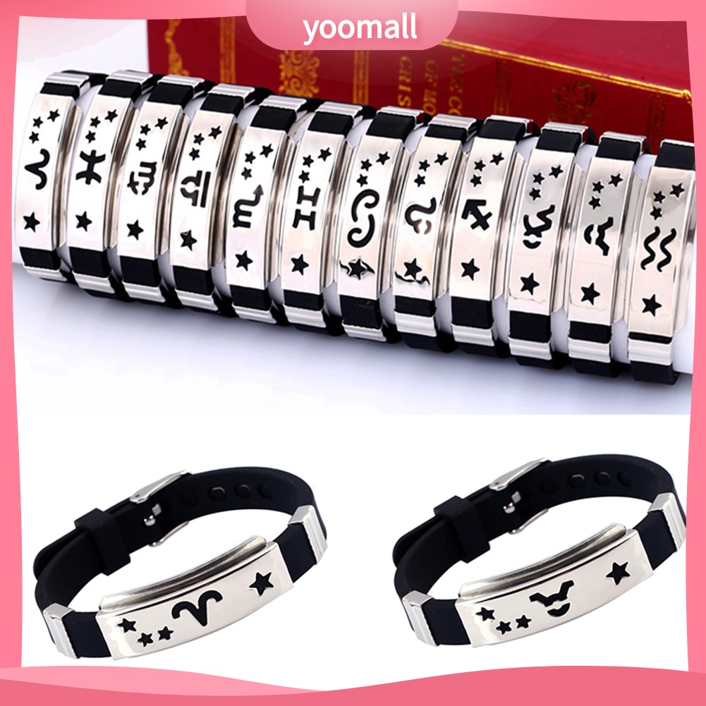 Vòng Tay Silicone Khóa Kim Loại Không Gỉ Cho Nam