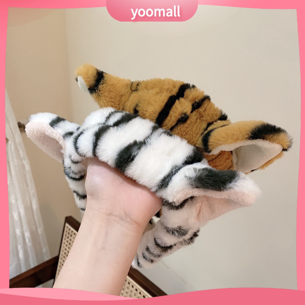 Băng Đô Tai Hổ Hoạt Hình Co Giãn Tốt Dùng Rửa Mặt Cho Nữ