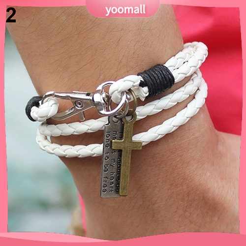 Vòng Tay Giả Da Mặt Thánh Giá Cho Nam