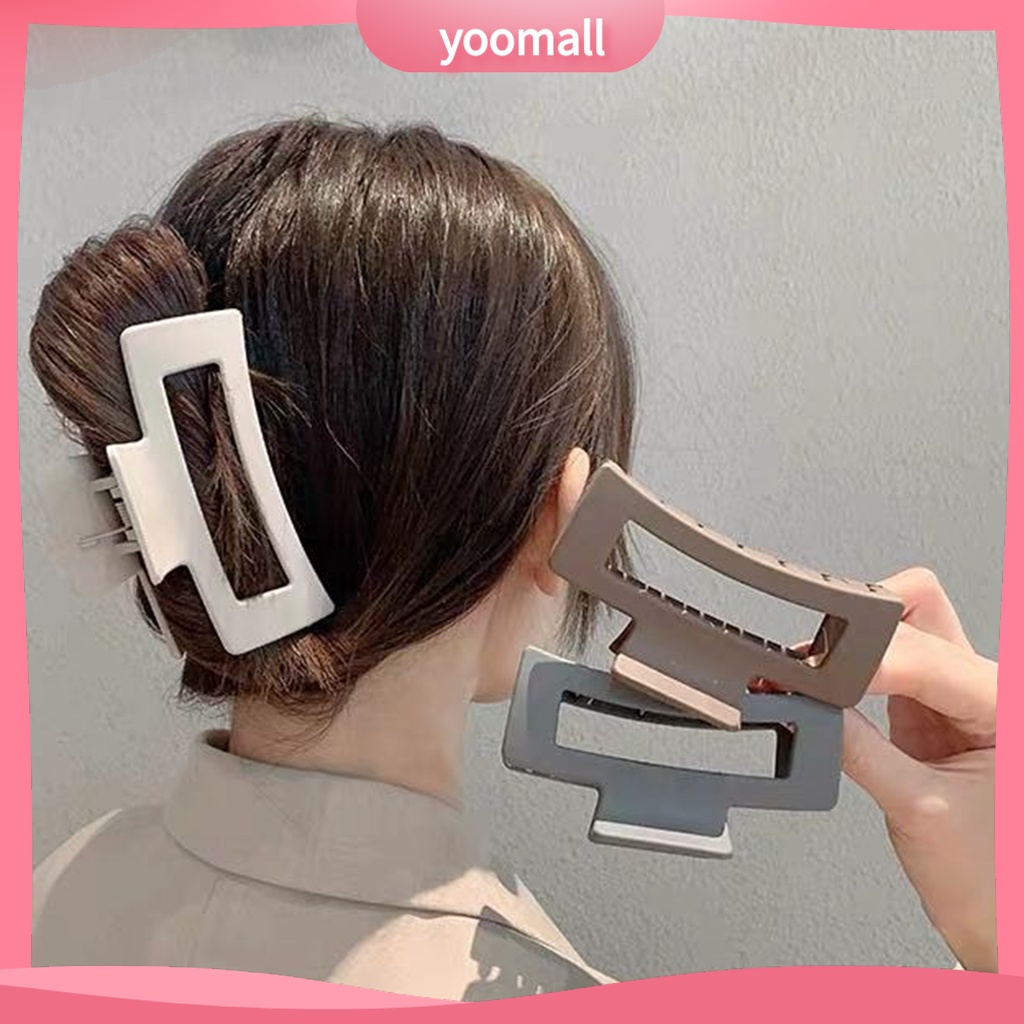 Kẹp Tóc Càng Cua Tạo Kiểu Tóc Chống Rơi Vỡ Màu Trơn Thanh Lịch Cho Nữ