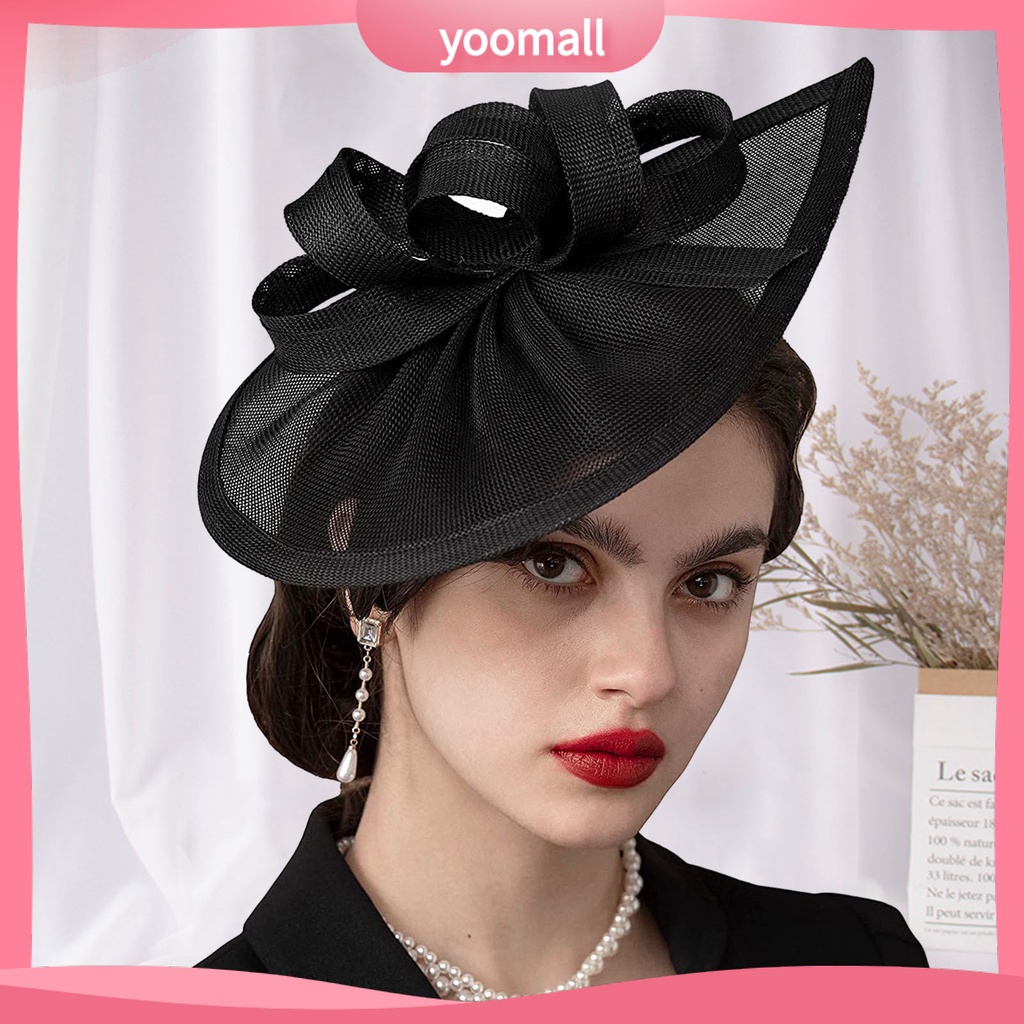 [YM] Mũ Đội Đính Nơ Trang Trí Tóc Cô Dâu Phong Cách Retro Ngọt Ngào