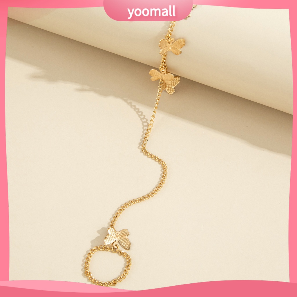 Nhẫn Hình Bướm Bằng Thép Không Gỉ Màu Sắc Đơn Giản Dành Cho Nữ