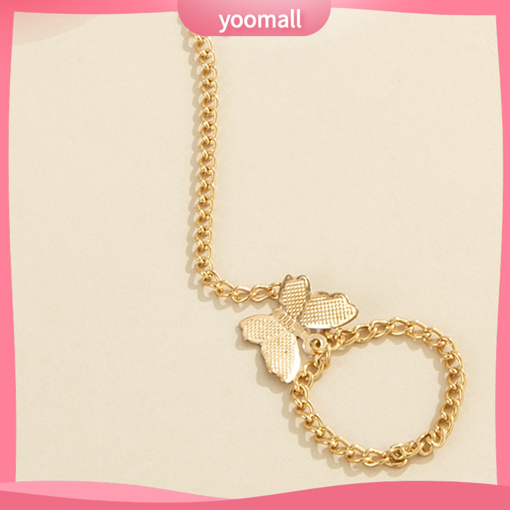 Nhẫn Hình Bướm Bằng Thép Không Gỉ Màu Sắc Đơn Giản Dành Cho Nữ