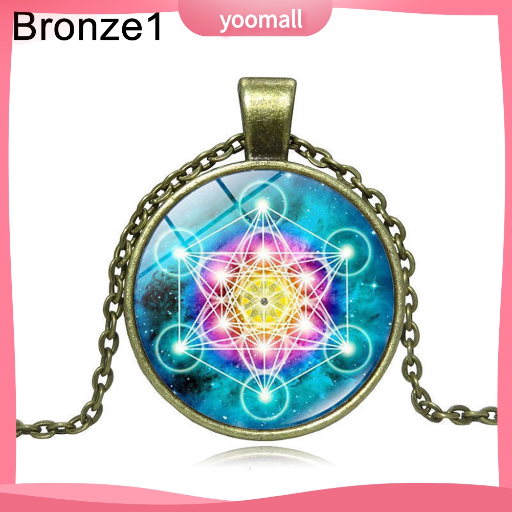 [YM] Vòng cổ Mặt Tròn Kính Cabochon Cổ Điển Unisex