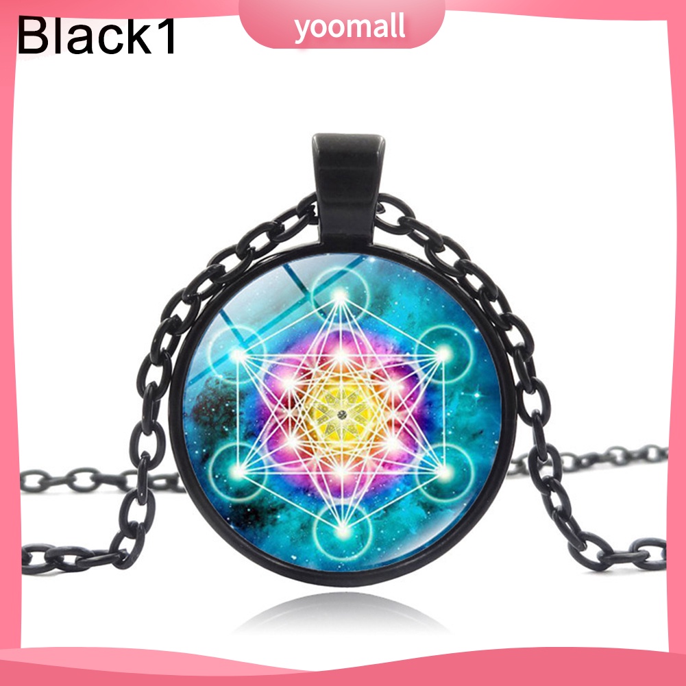 [YM] Vòng cổ Mặt Tròn Kính Cabochon Cổ Điển Unisex