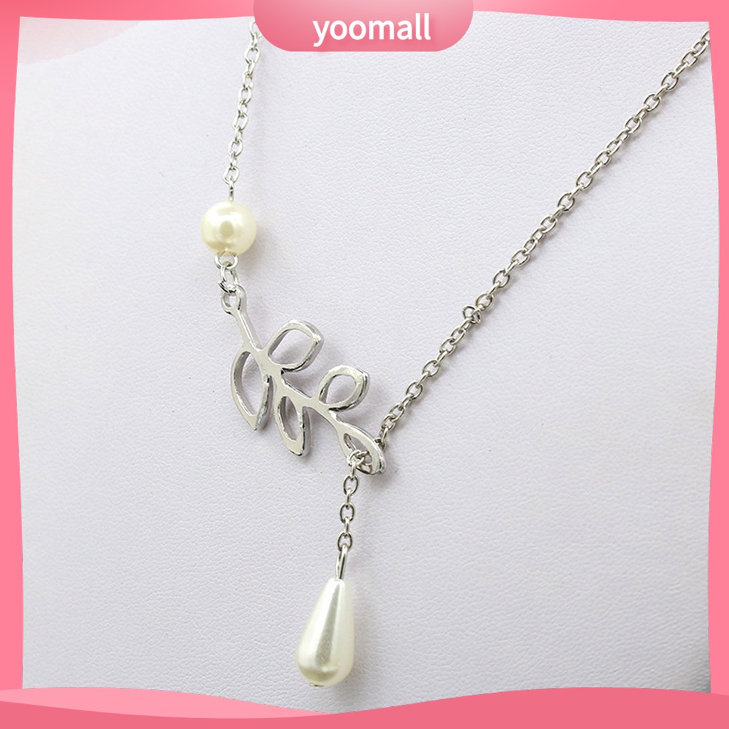 [YM] Vòng cổ Khoét Lỗ Lá Sáng Bóng Thanh Lịch Làm Quà Tặng Trang Sức Cho Nữ