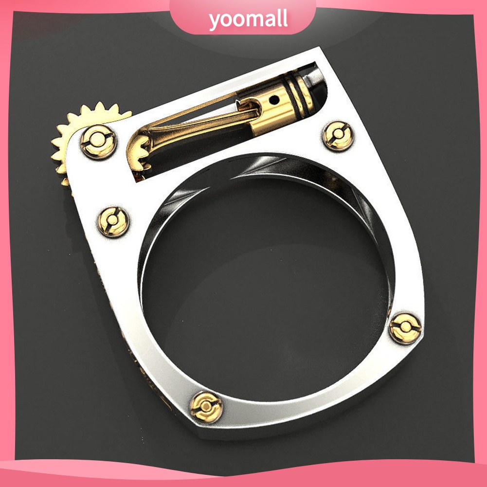 Nhẫn Hình Bánh Răng Phong Cách Punk Cá Tính Cho Nam Và Nữ