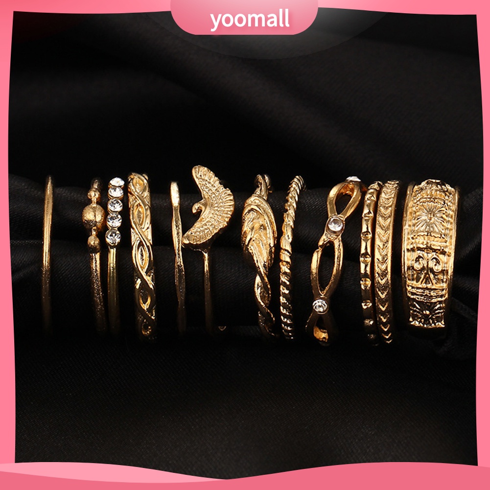 Set 12 Nhẫn Đeo Khớp Ngón Tay Phong Cách Retro