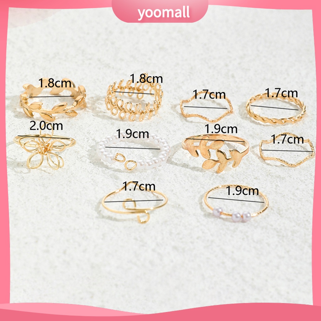 Set 10 Nhẫn Đeo Khớp Ngón Tay Phong Cách Bohemian