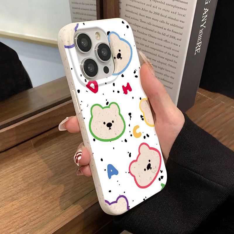 Ốp Điện Thoại Mềm Khoét Lỗ Chống Sốc Hình Gấu Cho Apple Iphone max714pro 1113 plus 12 8 XC3F