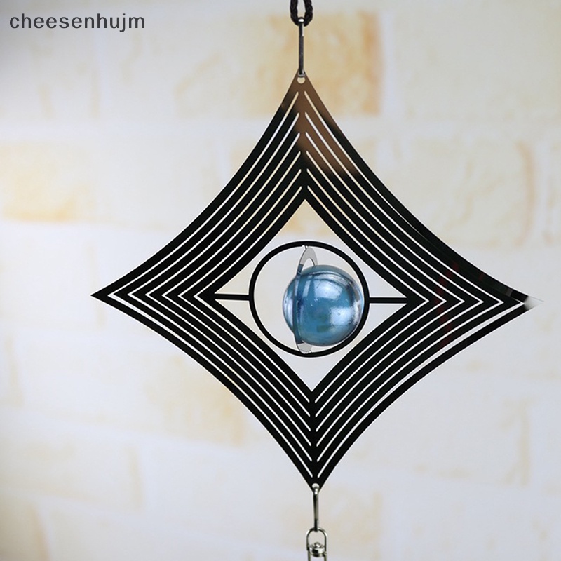 Chuông Gió Kim Loại 3D Dạng Xoắn Ốc Có Đuôi Xoay Dùng Để Trang Trí Vườn