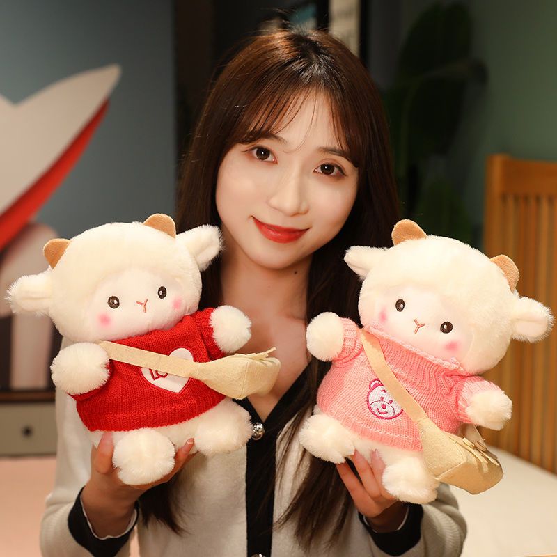 Cừu Nhồi Bông Màu Trắng Dễ Thương Dùng Làm Gối Ôm