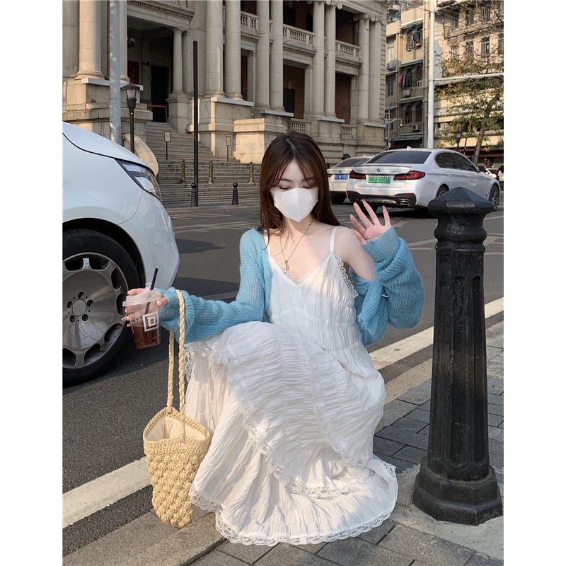 Đầm Hai Dây Xếp Tầng Phong Cách Hàn Quốc Thời Trang Đi Biển Mùa Hè Cho Bé Gái