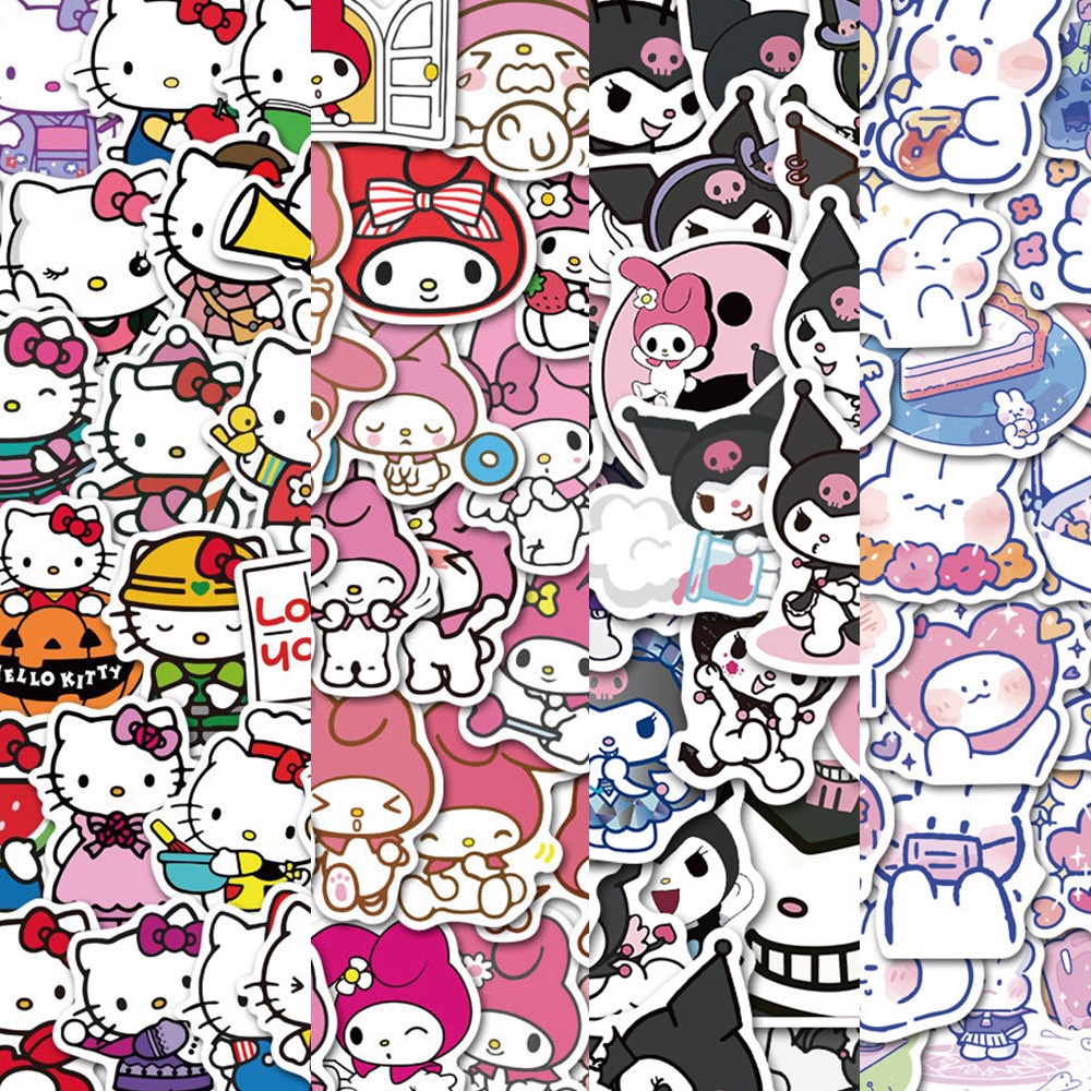 SANRIO Bộ 100 Sticker Hình Nhân Vật Phim Hoạt Hình &quot;BadBadtz-Zu&quot;