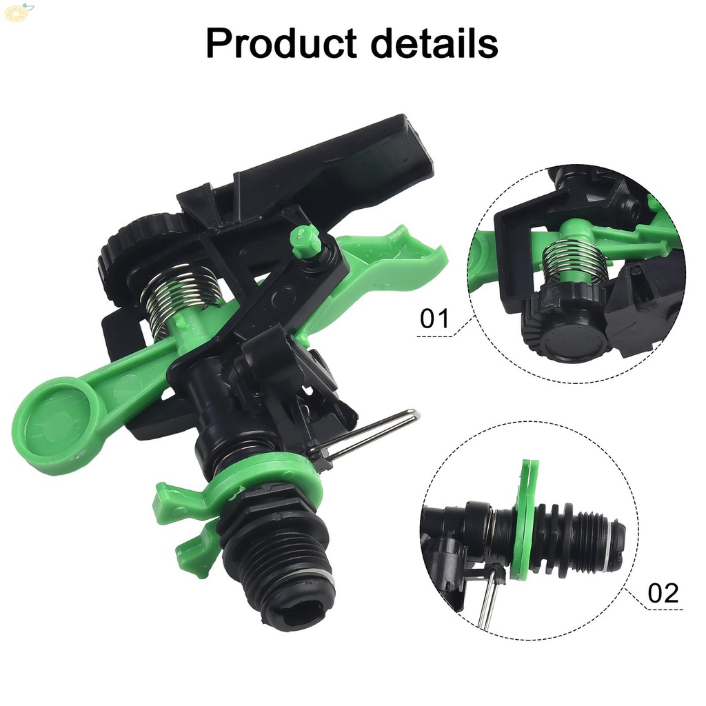 【VARSTR】Sprinklers 4pcs For Garden Hoses Impact Sprinklers Heads 1/2 Inch Plastic
