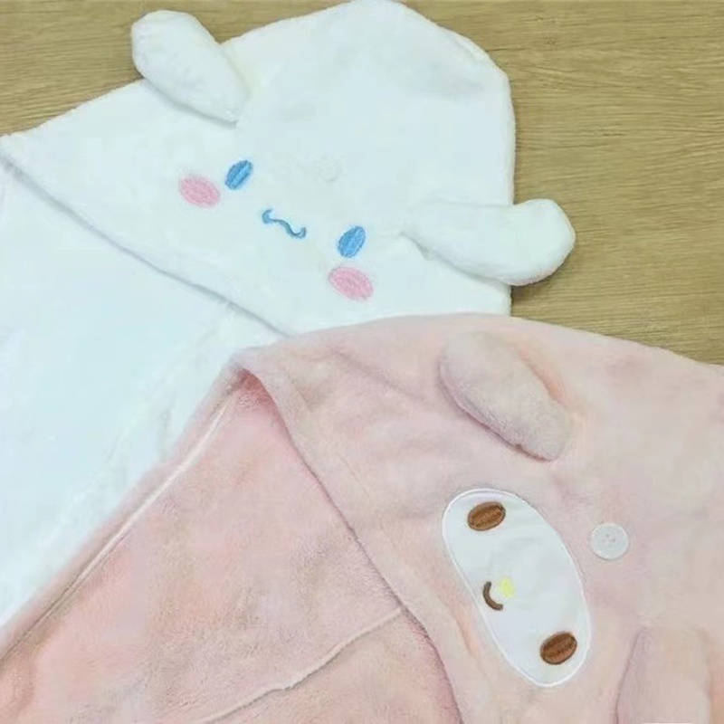 Mũ Trùm Đầu Sấy Khô Tóc Bằng Lông Cừu San Hô Siêu Thấm Hút Nhanh Khô Cho Nữ