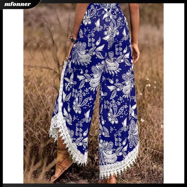 Quần ống rộng Thoáng Khí In Họa Tiết Thời Trang Cho Nữ