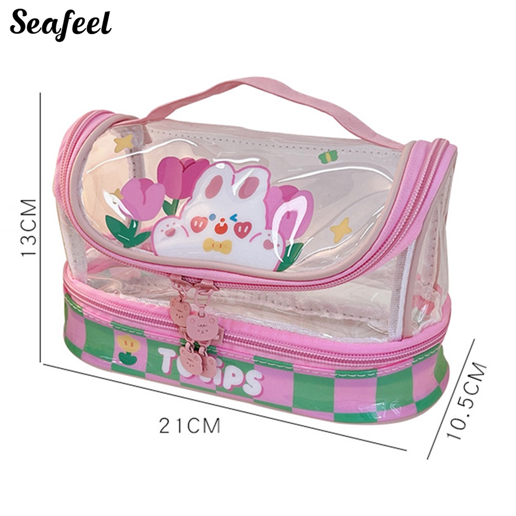 Túi Đựng Bút Bằng PVC Trong Suốt Chống Bụi Sức Chứa Lớn Cho Học Sinh