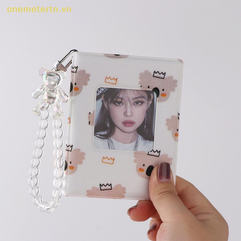 Onemetertn Móc Khóa Hình Gấu Ngồi Bằng Kim Loại Pha Lê Laser Dễ Thương