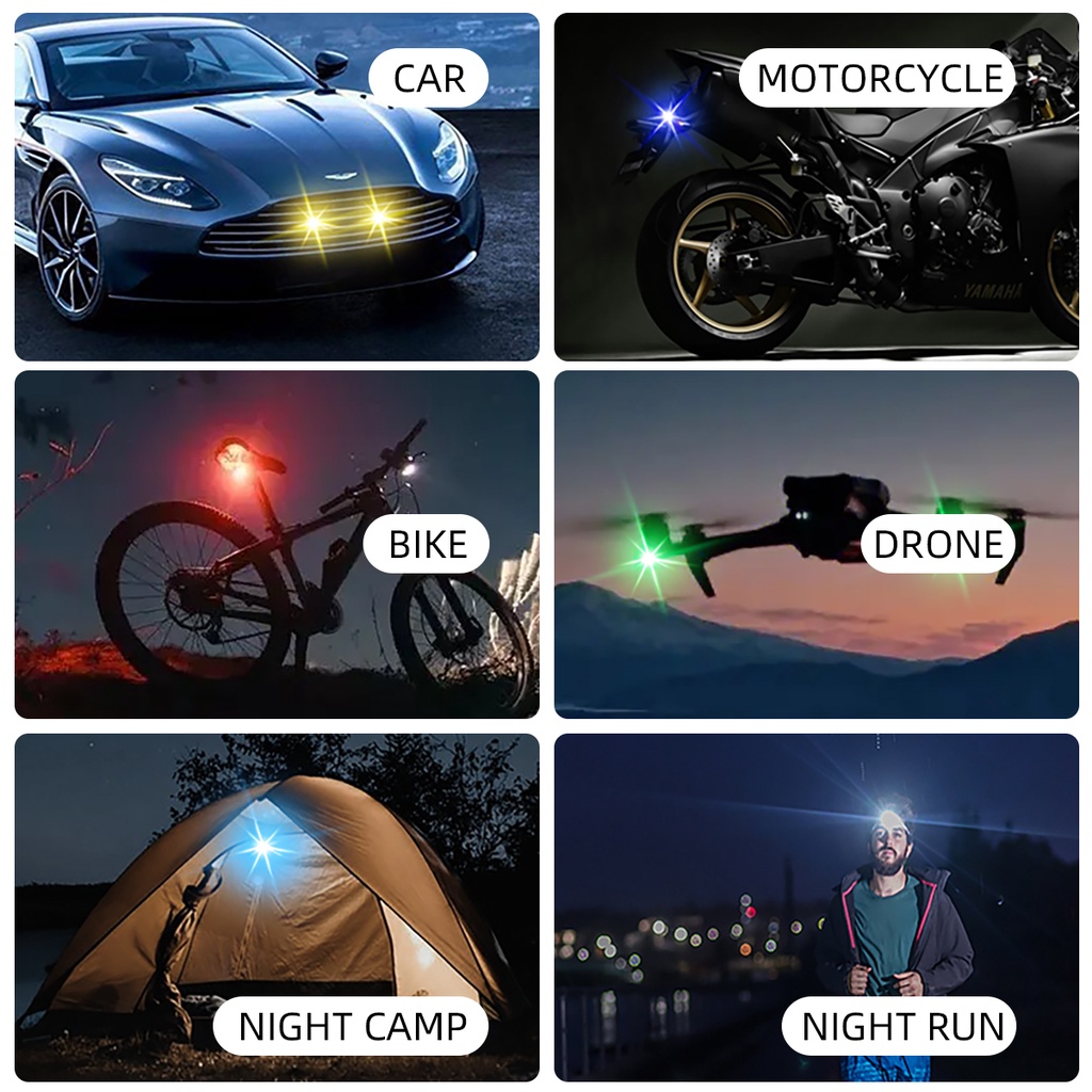 Đèn LED RGB Cảnh Báo Không Dây Chống Va Chạm Điều Khiển Từ Xa Cho Xe Hơi / Xe Máy / Xe Đạp