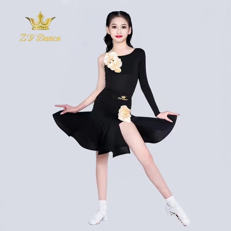 Mùa hè mới dành cho trẻ em trang phục khiêu vũ latin tiêu chuẩn phân loại bộ đồ chia đôi nâng cao thực hành chuyên nghiệp mặc nữ