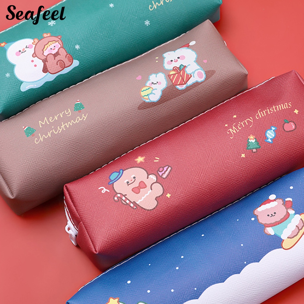 Túi Đựng Bút Chì / Mỹ Phẩm In Họa Tiết Hoạt Hình Gấu / Thỏ Dễ Thương Cho Học Sinh