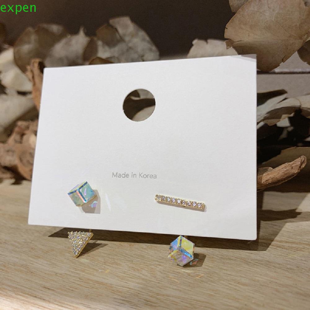 EXPEN Đôi Bông Tai Dáng Rơi Họa Tiết Hình Học Thời Trang Cho Nữ