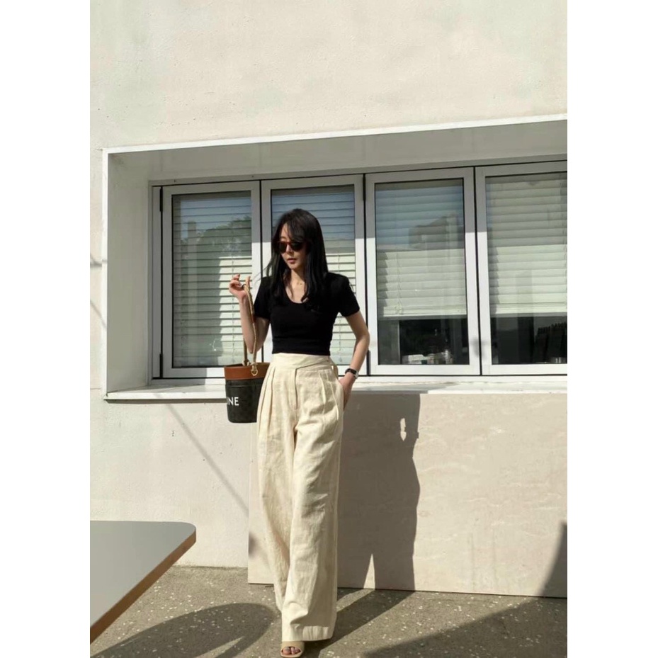 Quần Linen Nút Chéo Z.R