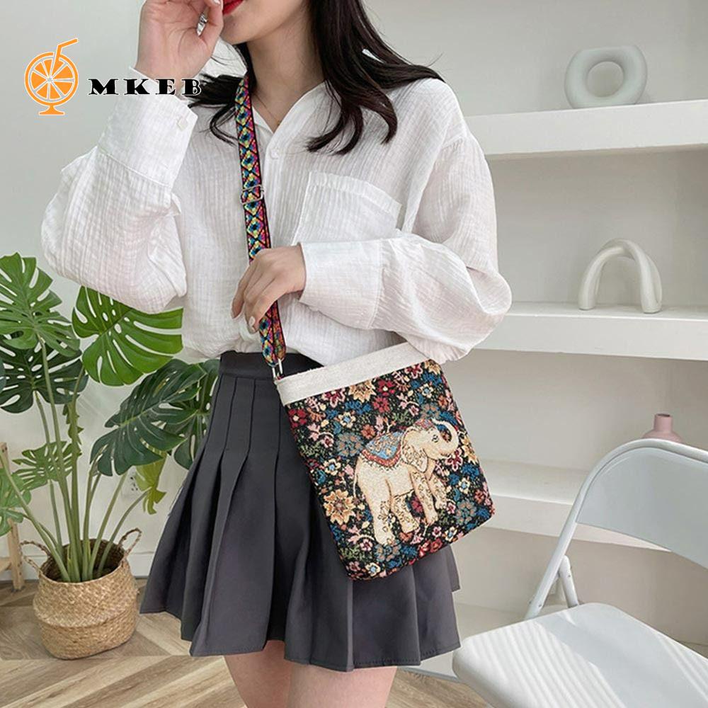 Túi Xách Đeo Vai / Xách Tay / Đeo Chéo Thêu Hình Chim Cú / Voi Kiểu Dân Tộc Cỡ Lớn Thời Trang Cho Nữ