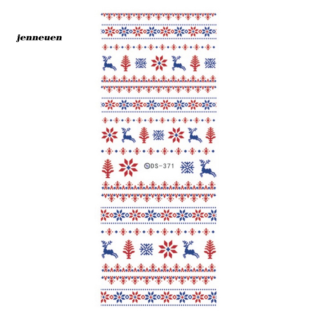 1 Tờ Nhãn Dán Móng Tay Họa Tiết Giáng Sinh Dễ Thương