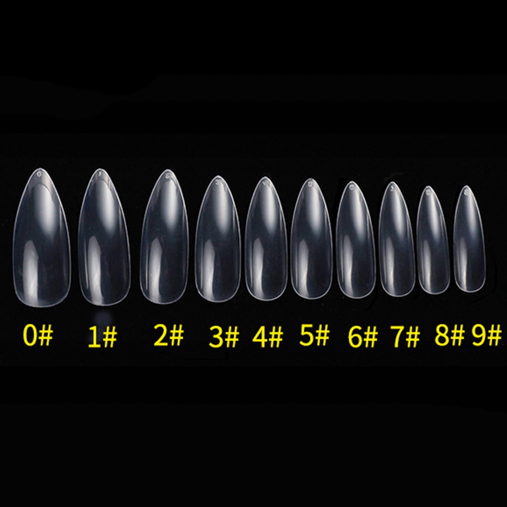 Bộ 500 Móng Tay Giả Đầu Tròn Bằng Acrylic Trong Suốt