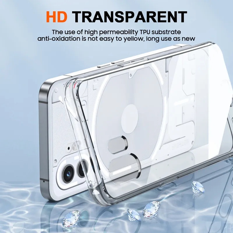 1Set For Nothing Phone  6.7inch 5G A065 nothing2 nothingTwo Anti-drop Cover Clear Case + Screen tempered Glass + Camera Film Protector
