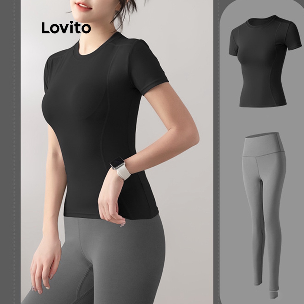 Áo thun Lovito màu trơn thể thao cho nữ LNA13051