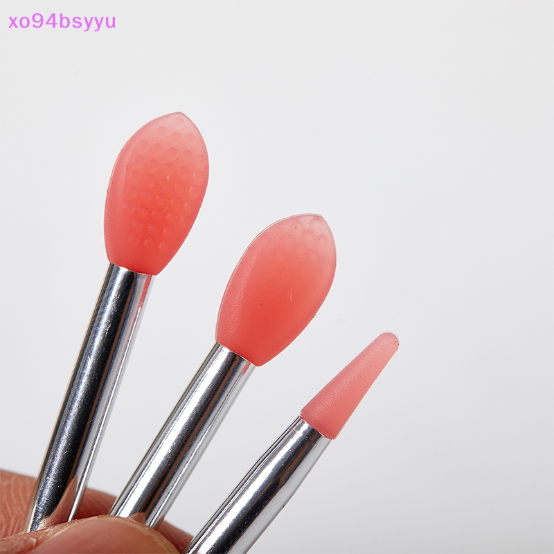 Set 3 Cọ Đắp Mặt Nạ Môi Xo94Bsyu Bằng Silicon Chống Bụi Kèm Cốc Hút Tiện Dụng