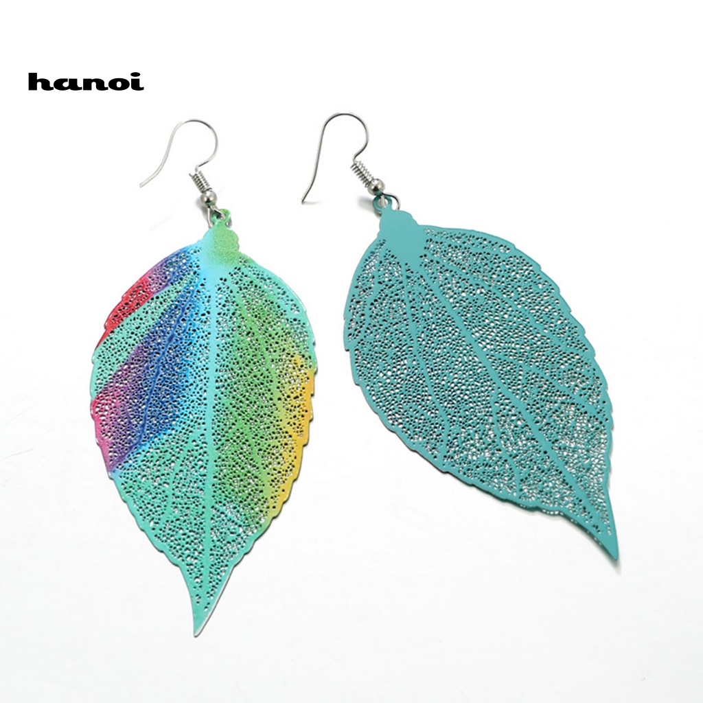 1 Đôi Bông Tai Hình Chiếc Lá Nhiều Màu Thời Trang Dành Cho Nữ