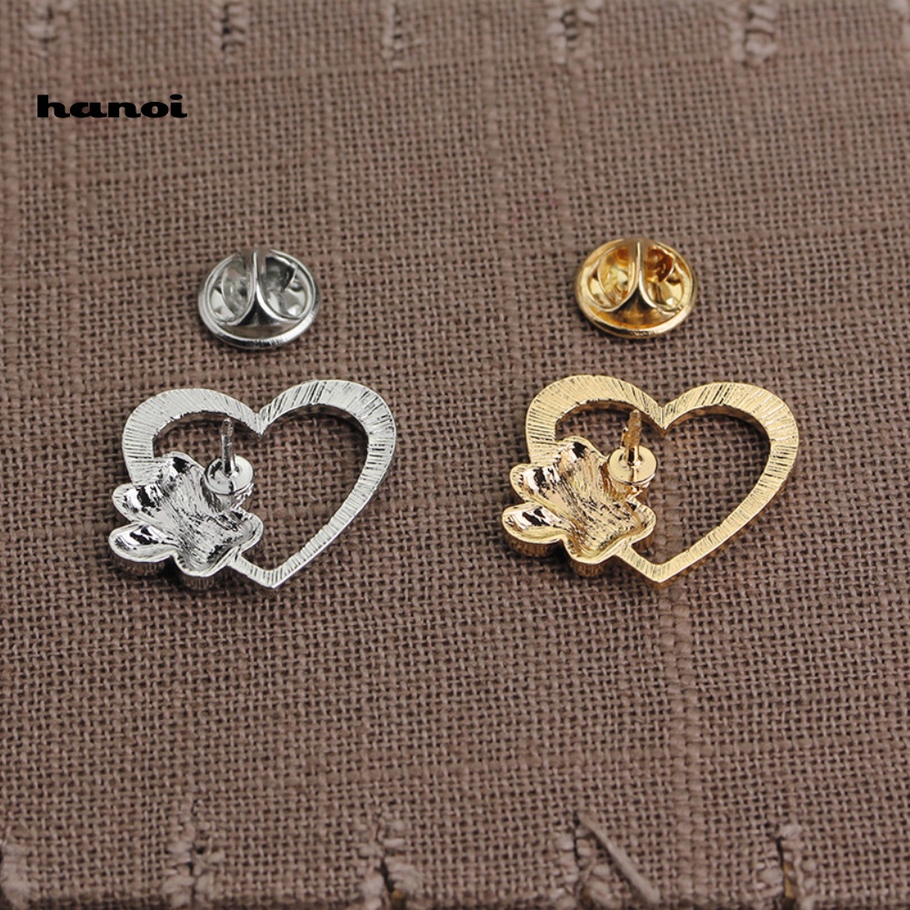 Ghim Cài Áo Hình Trái Tim Đính Đá Nhân Tạo Thời Trang