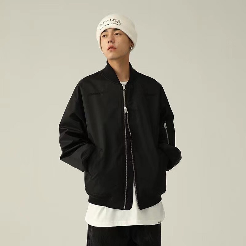 Áo Khoác bomber Thêu Chữ Phong Cách retro Thời Trang Cho Nam