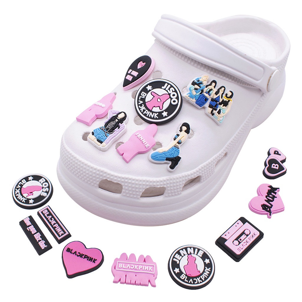Phụ Kiện Trang Trí Giày Crocs Hình Jennie Jibbitz Hoạt Hình Blackpink Jibits Kpop Lisa Jibbits
