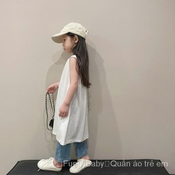 Đầm Dài Không Tay Dáng Rộng Màu Sắc Tươi Tắn Thời Trang Mùa Hè Phong Cách Hàn Quốc Dành Cho Bé Gái