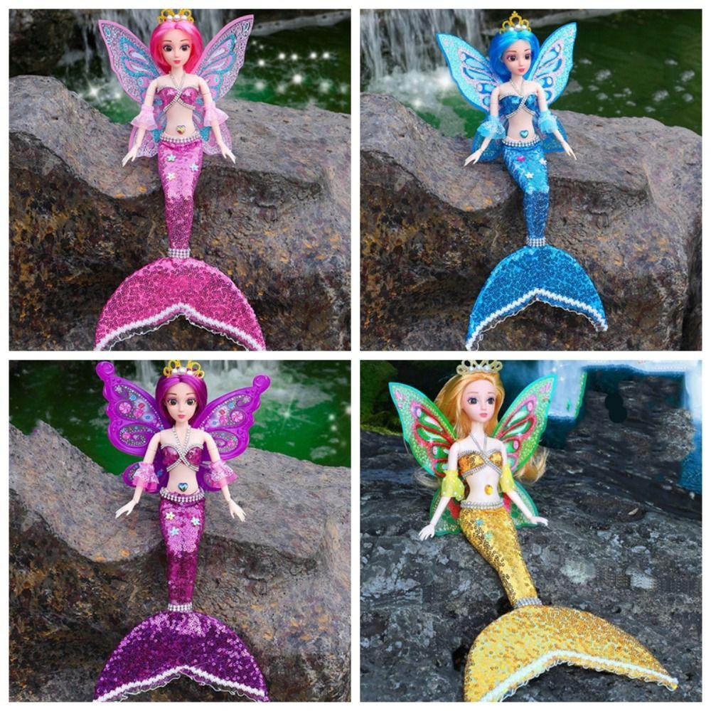 Daron1 Búp Bê Mặc Váy Đuôi Cá Đính Kim Sa Thân Thiện Với Môi Trường diy Với Môi Trường Có Cánh Nhiều Màu Lựa Chọn Cho Bé Gái