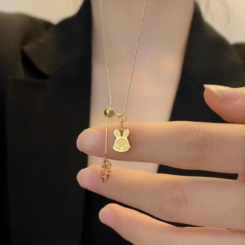 Vòng cổ Thép Titan Không Phai Màu Hình Thỏ Dễ Thương