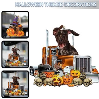 Mamy Halloween Car Hanging Ornament Dog Witch Pumpkin Home Party Tree Decoration
