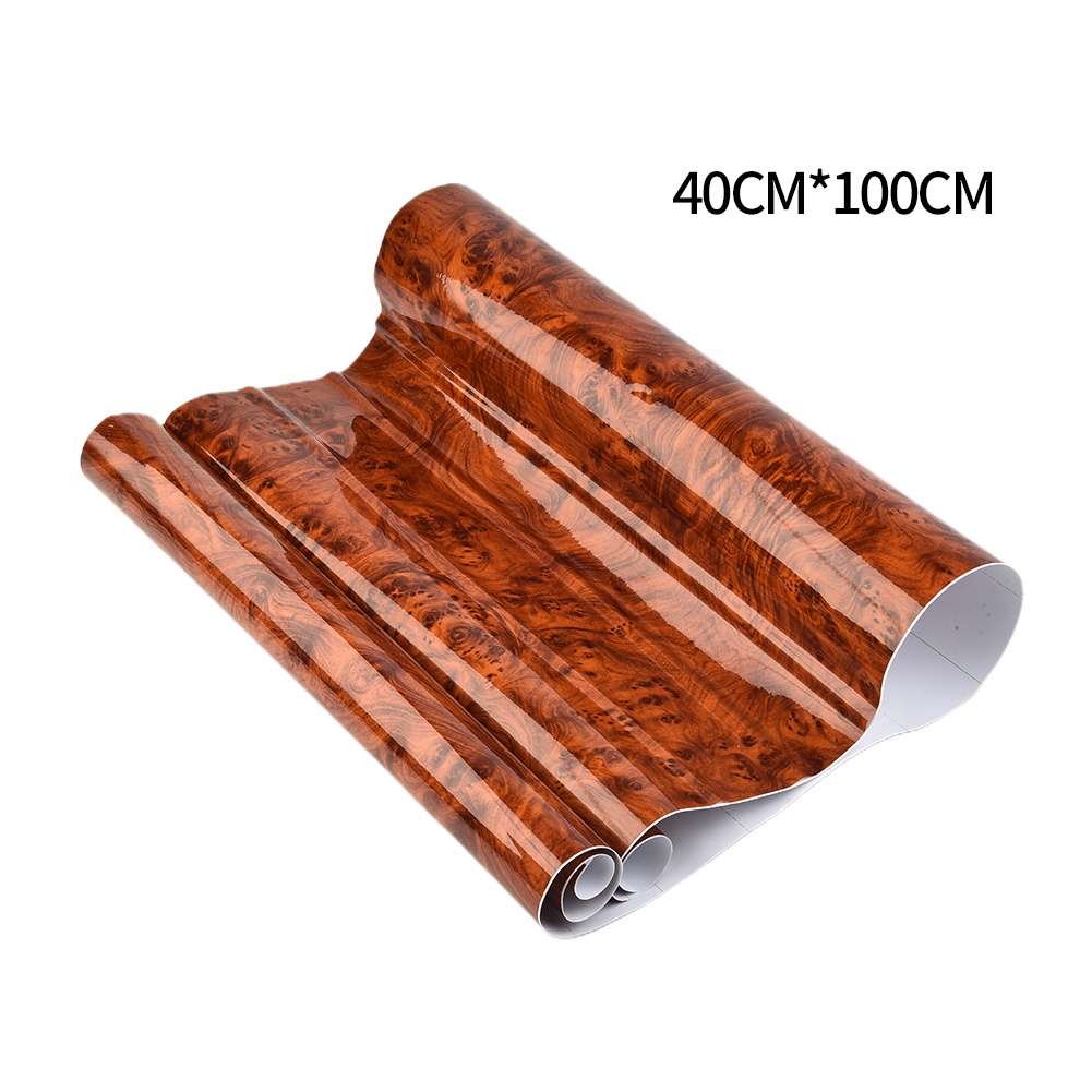 Miếng Dán decal Chống Thấm Nước Họa Tiết Vân Gỗ Trang Trí Xe Hơi 40x100cm