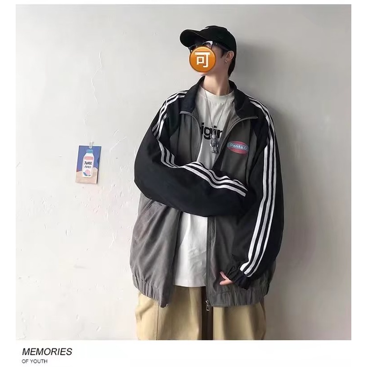 Áo Khoác Bóng Chày Form Rộng Phối Màu Tương Phản Thời Trang Hàn Quốc Cho Nam