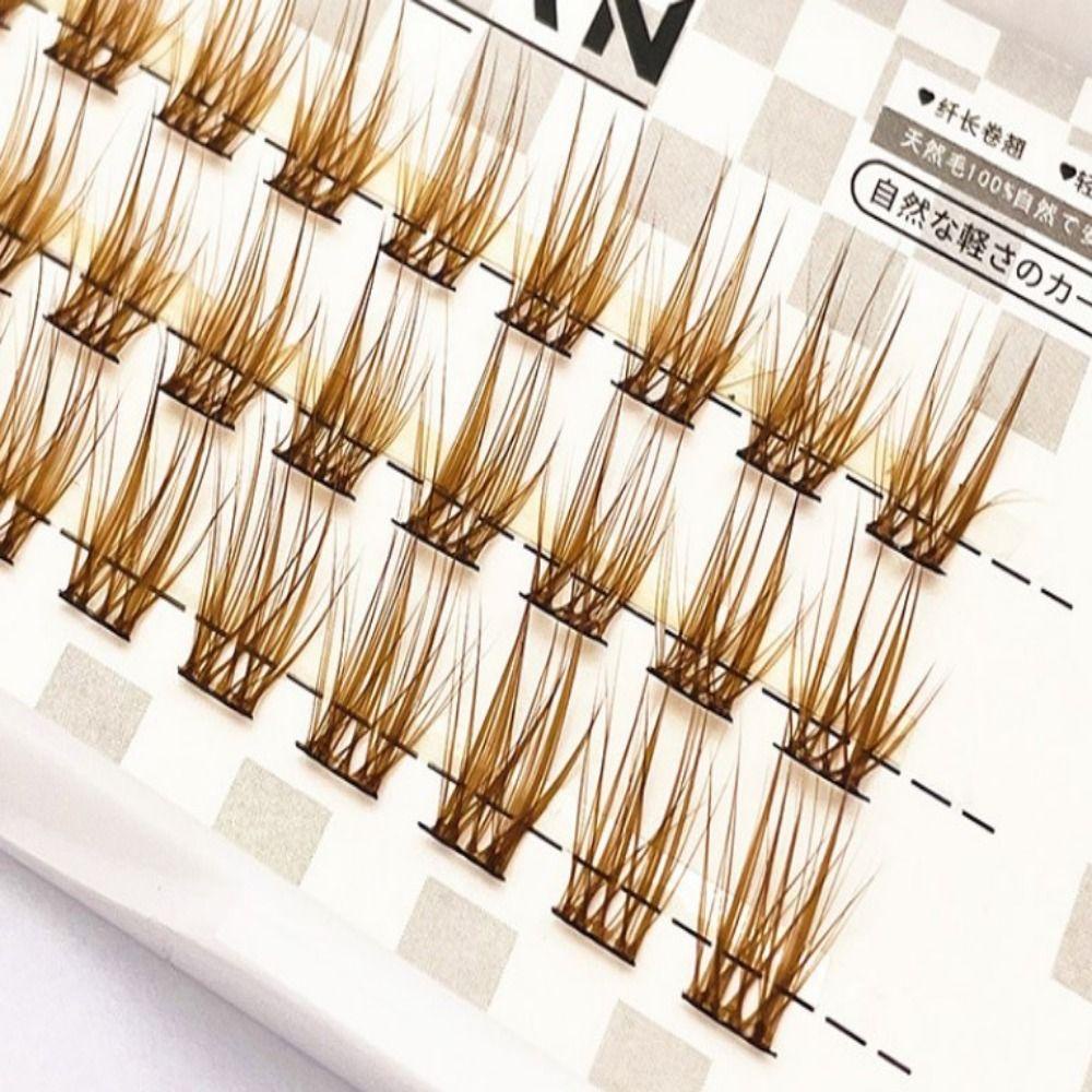 Lông mi cá nhân nhiều màu, lông mi kéo dài lông mi màu nâu tự nhiên, cụm lông mi 11 / 12mm lông mi giả kéo dài tự nhiên phụ nữ