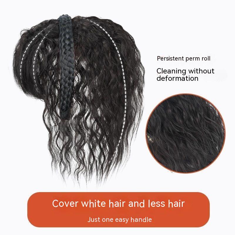 Tóc Mái Giả Màu Trắng Đính Đá Thời Trang Cho Nữ