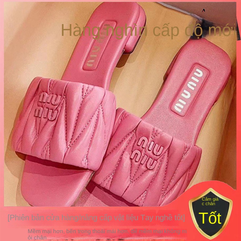 Dép Sandal Đế Bằng Mũi Vuông Thời Trang Đi Biển Mùa Hè Hàng Mới Dành Cho Bạn Nữ