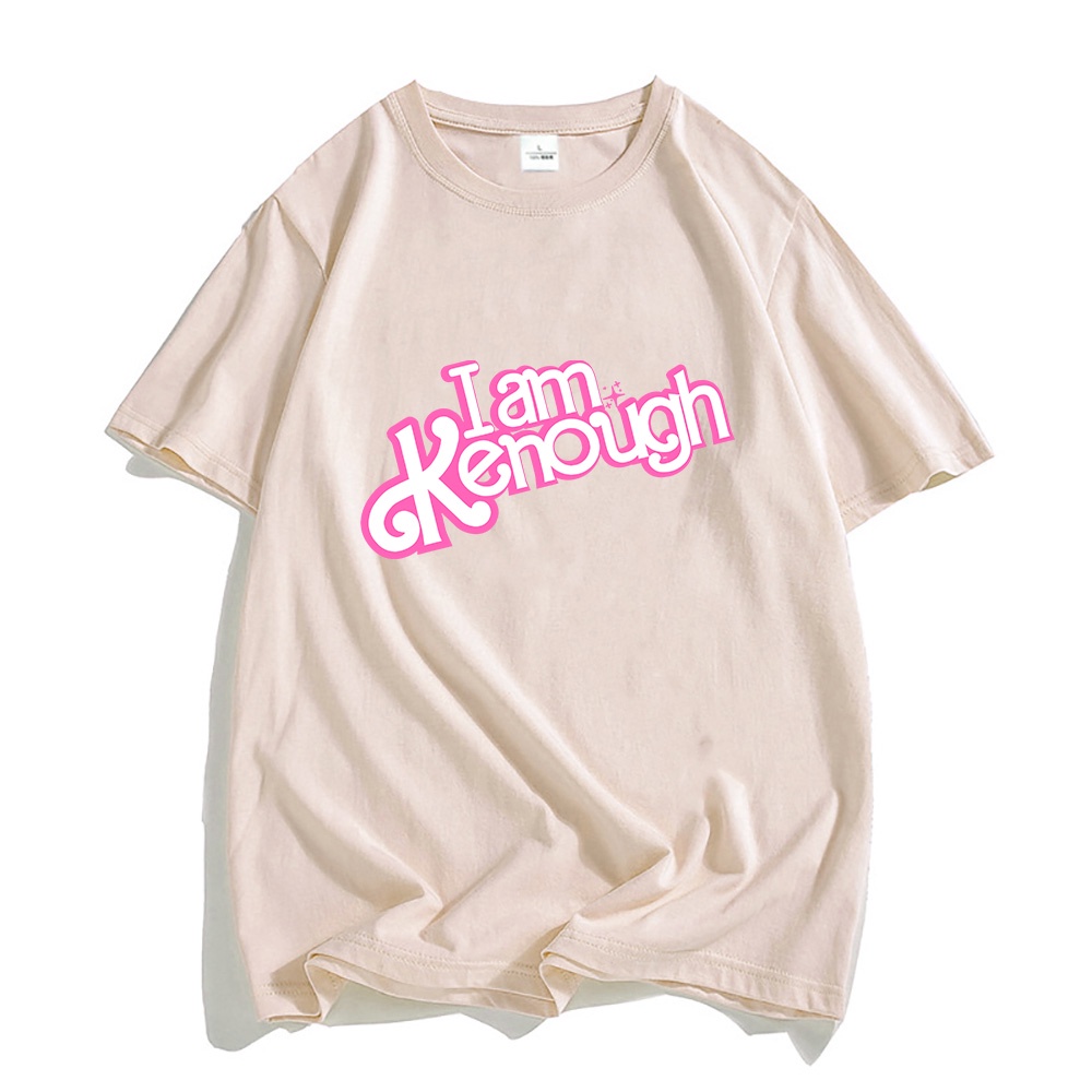 Áo Thun 100% Polyester Cổ Tròn Dáng Rộng In Chữ I Am Kenough Barbenheimer Thời Trang Mùa Hè Cho Nam Giới
