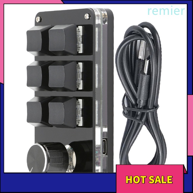 Re 6 phím usb bàn phím tùy chỉnh nút âm lượng núm lập trình macro game photoshop bàn phím cơ hoán đổi nóng